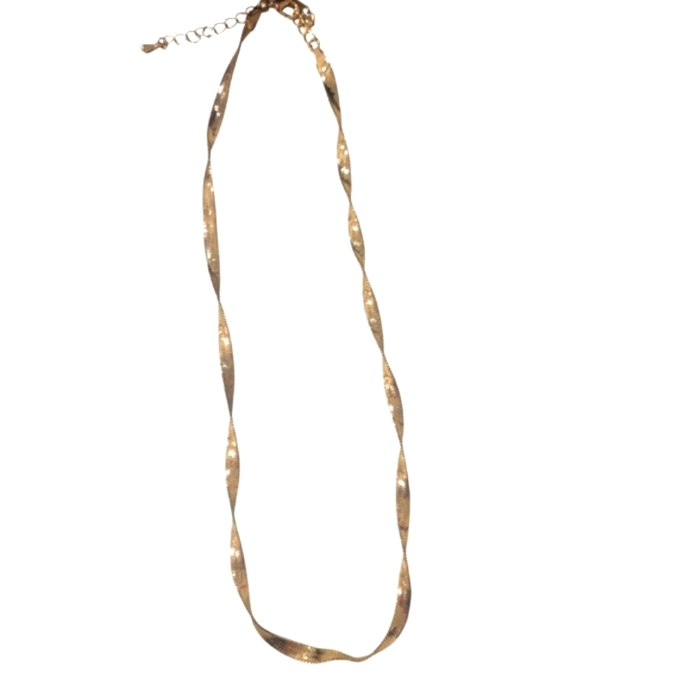 Elegant Gold-Tone Twisted Necklace